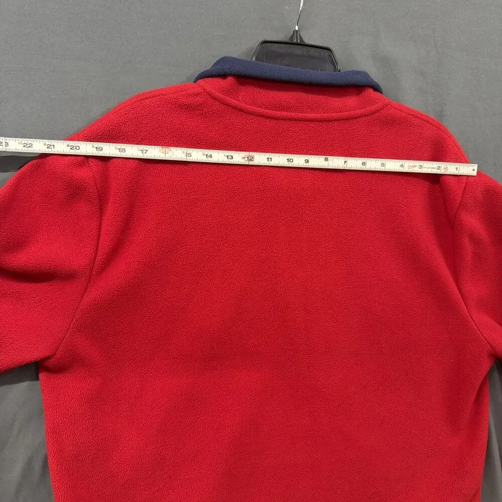 Brooks Brothers 346 Mens Red Quarter Zip Fleece Pullover Sweater Size Xl